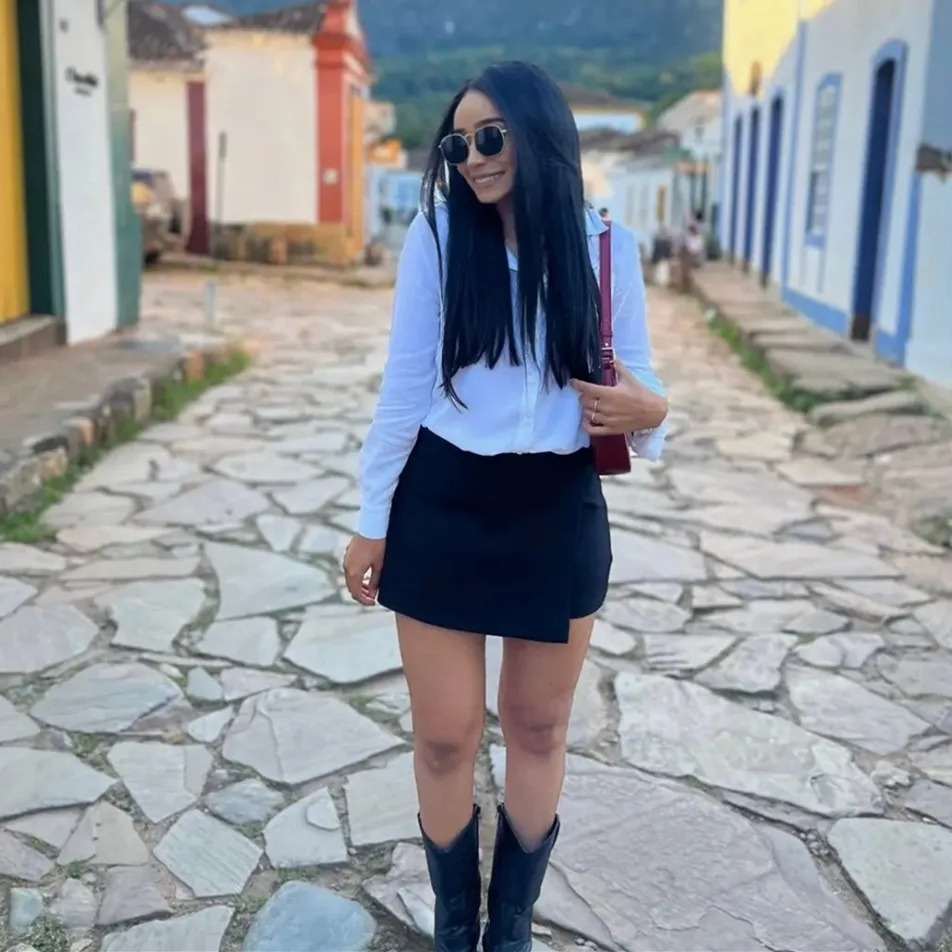 High-Waisted Asymmetric Side-Slit Skort 2 High-Waisted Asymmetric Side-Slit Skort - Image 2