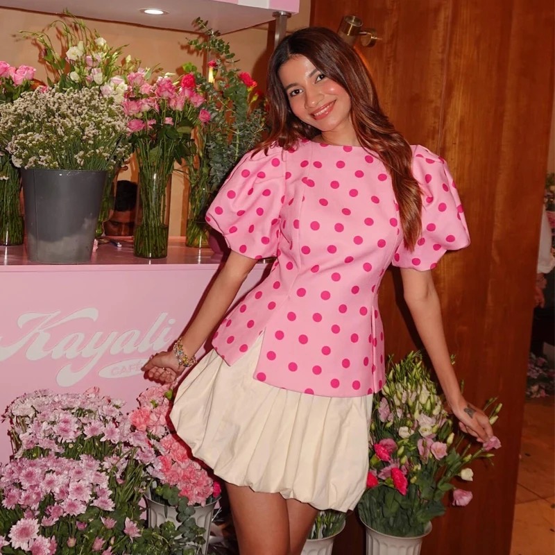 Pink Polka Dot Puff Sleeve Blouse 4 Pink Polka Dot Puff Sleeve Blouse - Image 4
