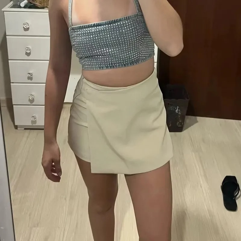 High-Waisted Asymmetric Side-Slit Skort 3 High-Waisted Asymmetric Side-Slit Skort - Image 3