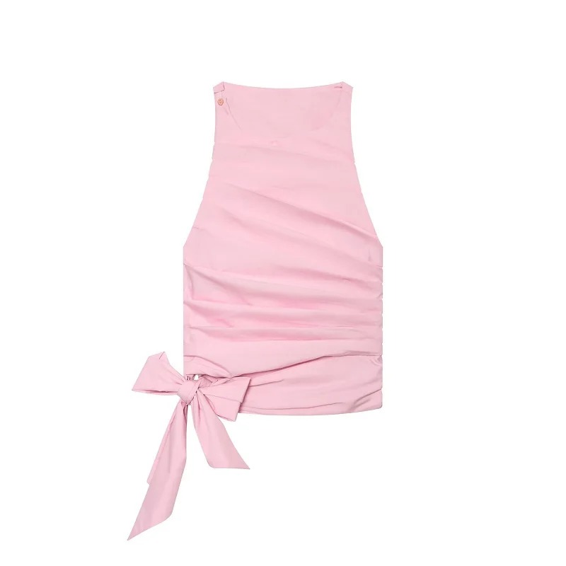 Ruched Halter Top with Side Bow 5 Ruched Halter Top with Side Bow - Image 5