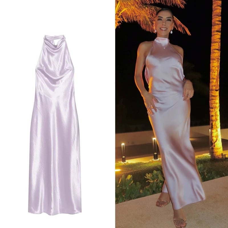 Alicia Satin Halter Maxi Dress-High-Neck Backless Long Dress 1 Alicia Satin Halter Maxi Dress-High-Neck Backless Long Dress
