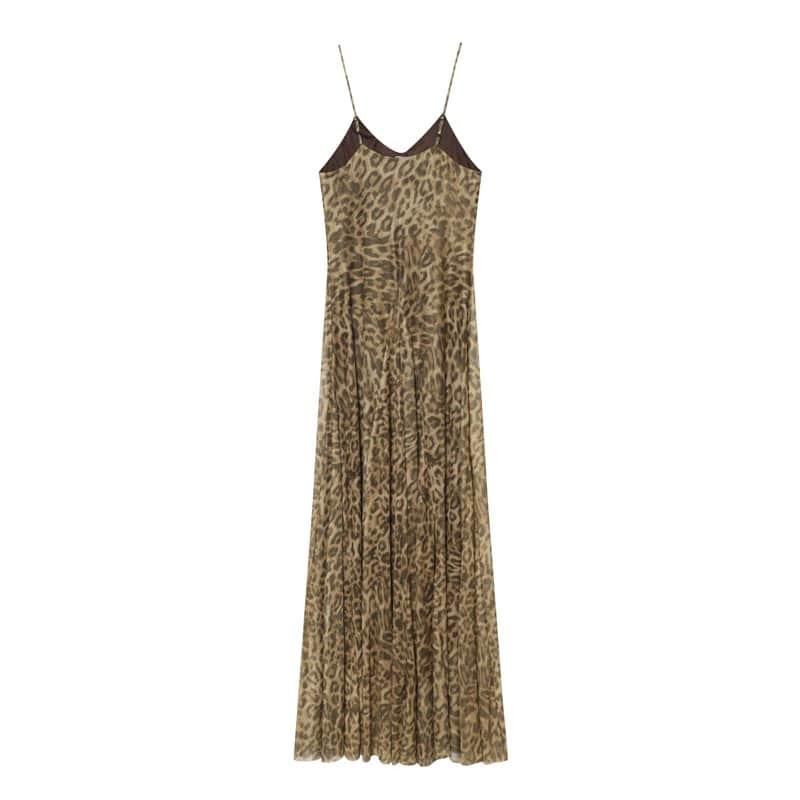 Leopard Print Spaghetti Strap Maxi Slip Dress 5 Leopard Print Spaghetti Strap Maxi Slip Dress - Image 5